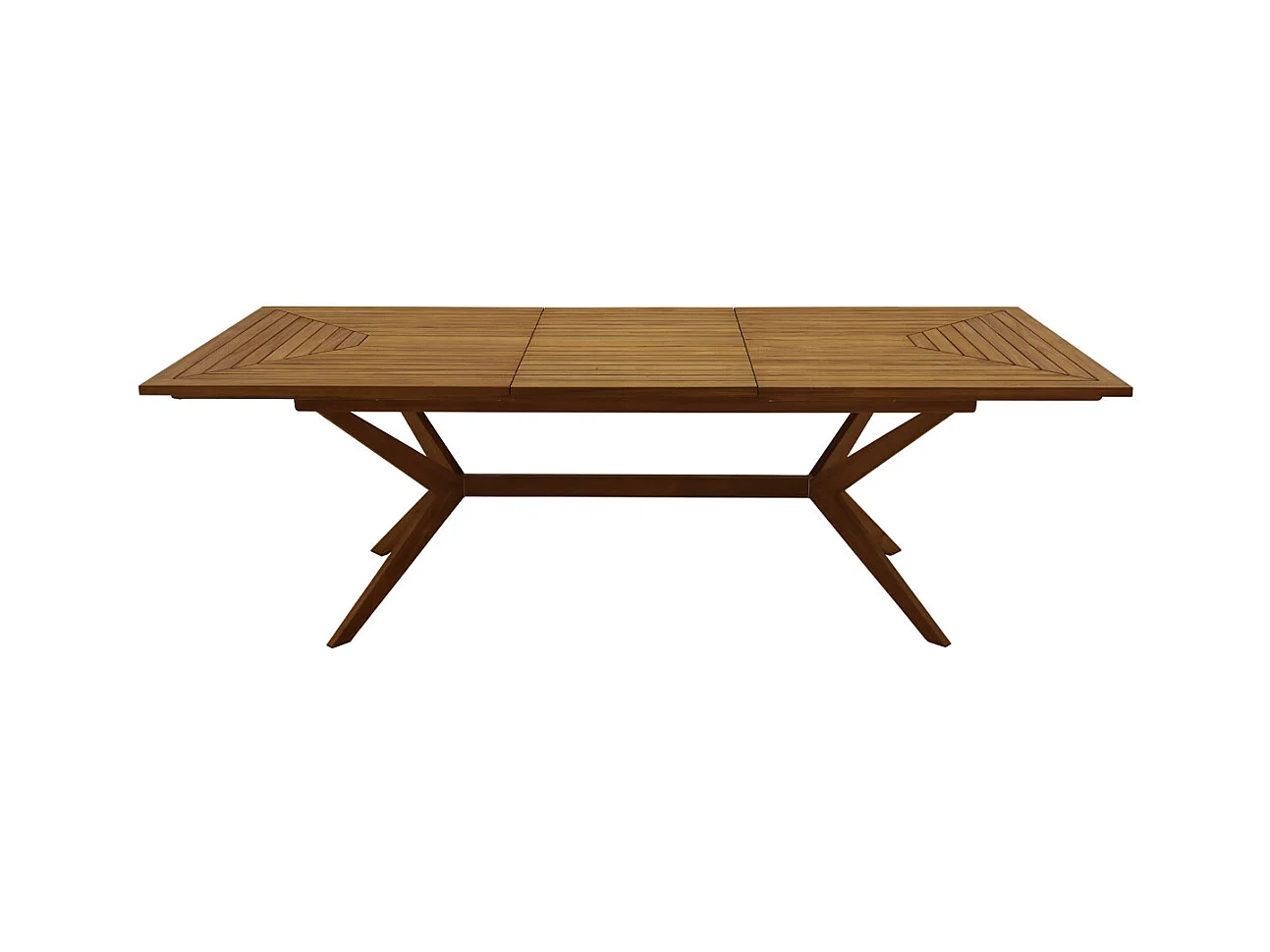 Table de jardin extensible rallonges intégrées en bois massif L180-240 cm SANTO
