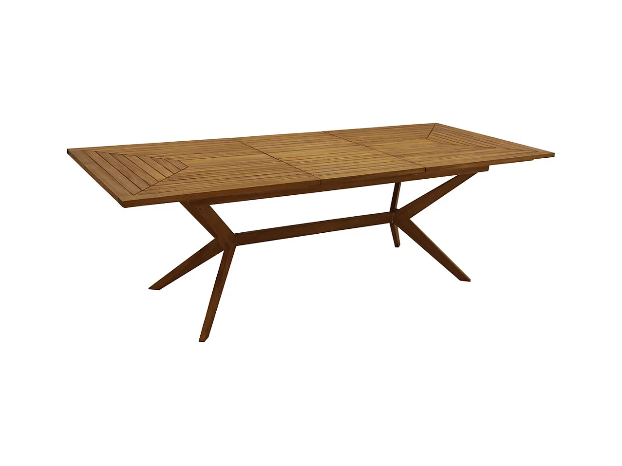 Table de jardin extensible rallonges intégrées en bois massif L180-240 cm SANTO