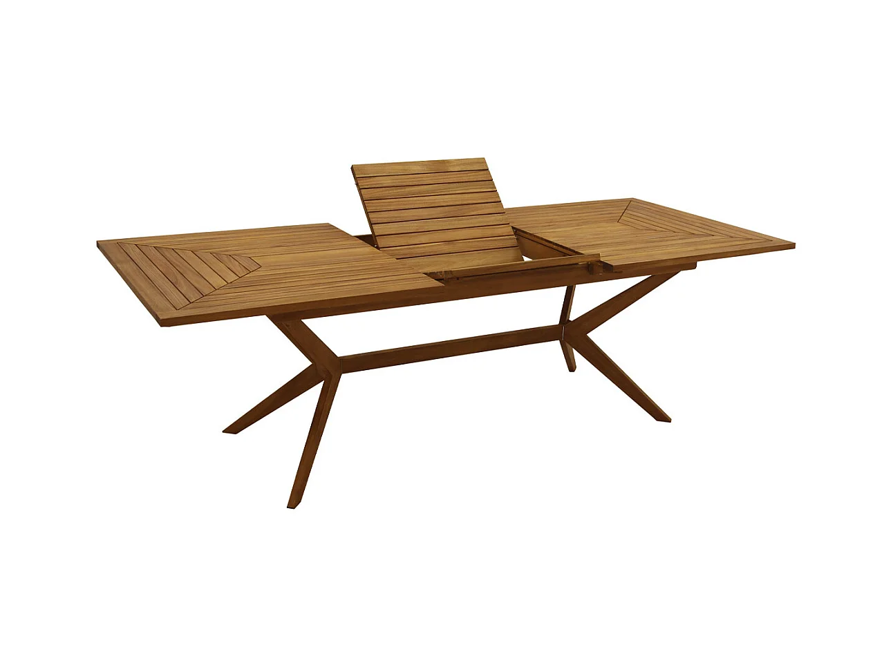 Table de jardin extensible rallonges intégrées en bois massif L180-240 cm SANTO
