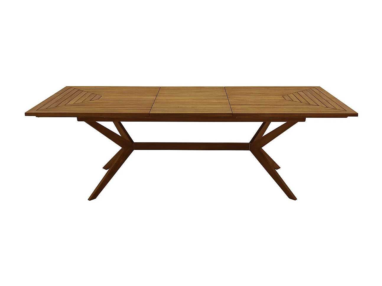 Ausziehbarer Gartentisch mit integrierter Verlängerung aus Massivholz B180-240 cm SANTO