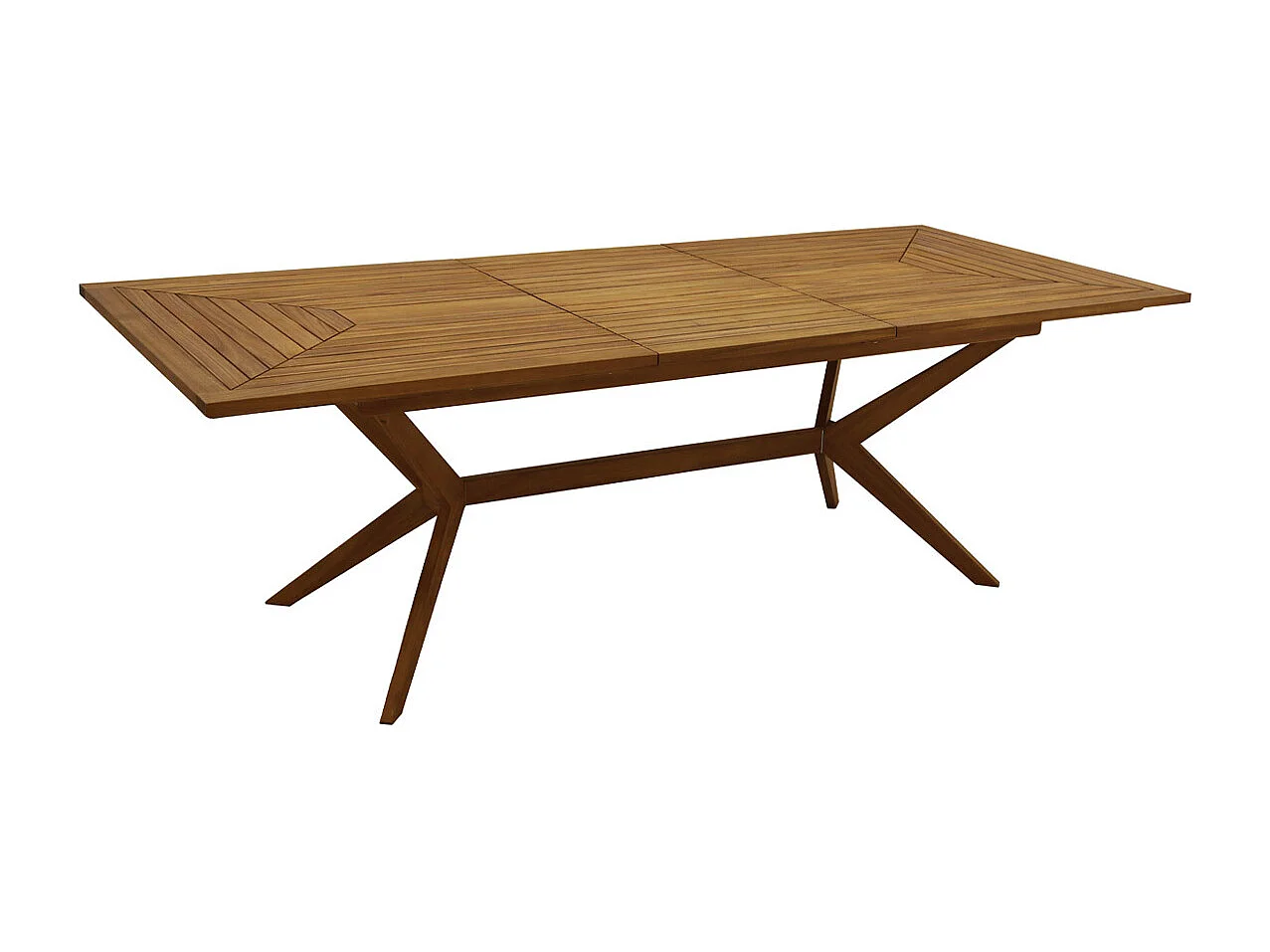 Ausziehbarer Gartentisch mit integrierter Verlängerung aus Massivholz B180-240 cm SANTO