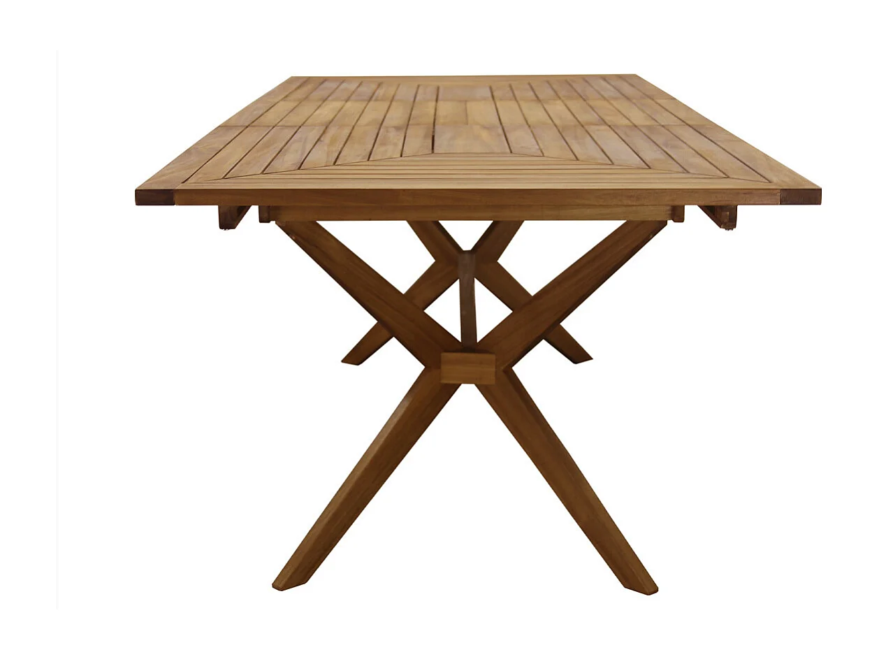 Ausziehbarer Gartentisch mit integrierter Verlängerung aus Massivholz B180-240 cm SANTO