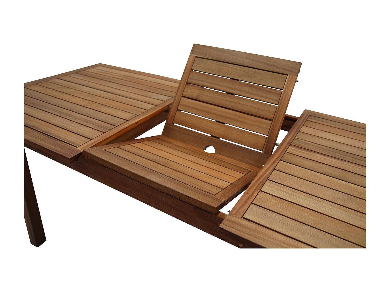 Table de jardin extensible rallonges intégrées en bois massif L160-210 cm MAYEL