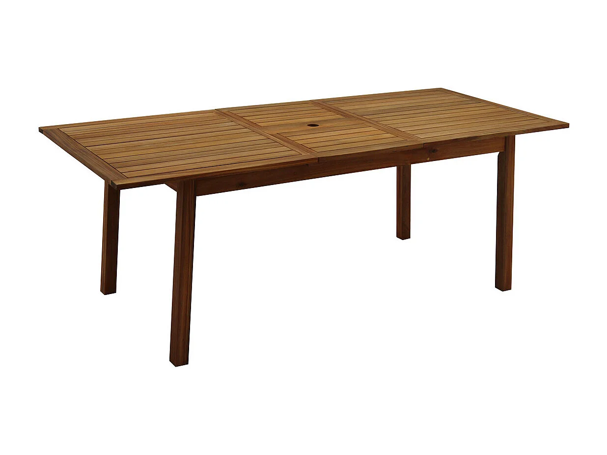 Table de jardin extensible rallonges intégrées en bois massif L160-210 cm MAYEL