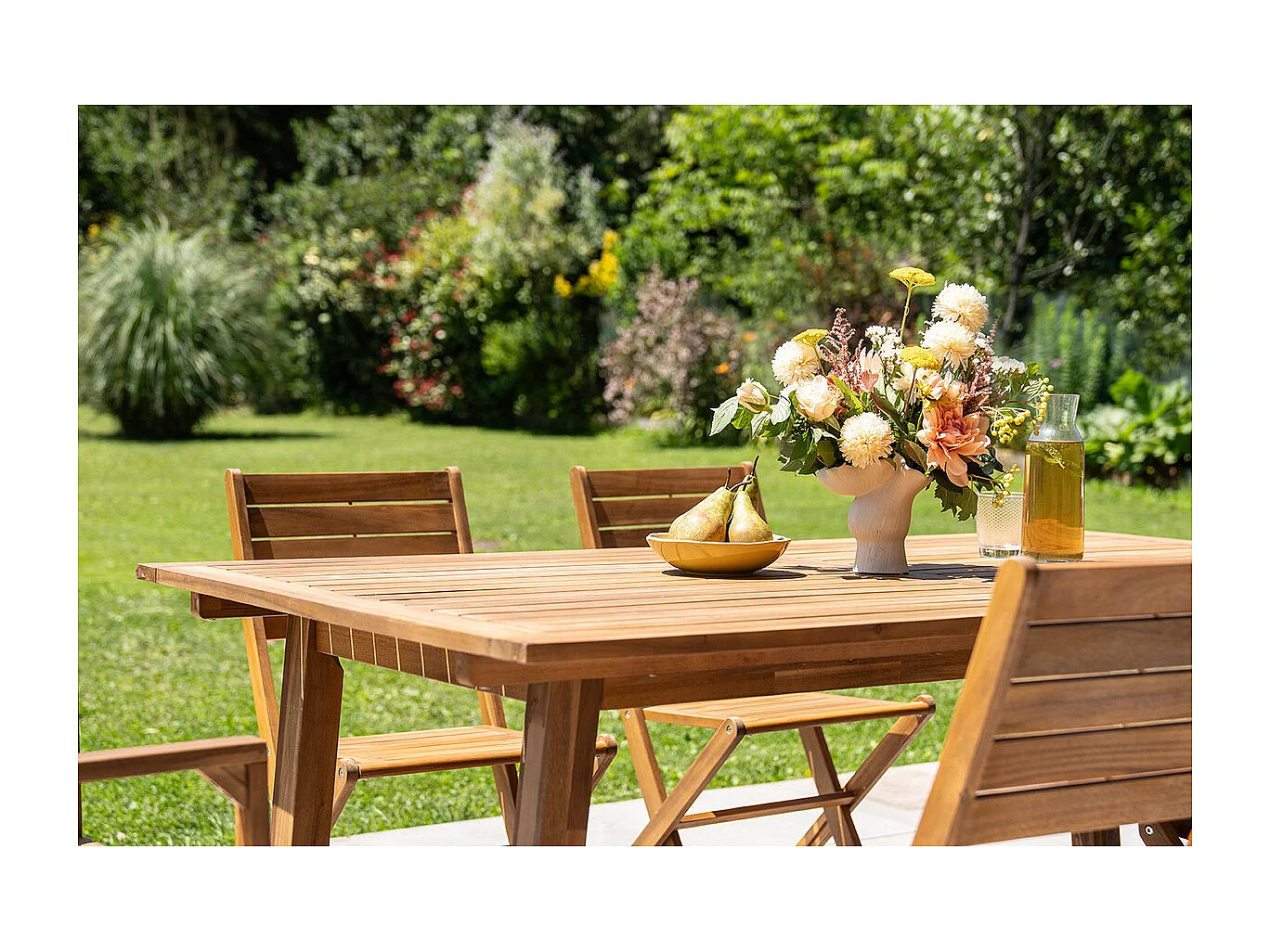 Mesa de jardín extensible de madera maciza 180-240 cm MAYEL