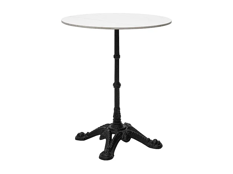 Tavolo in stile bistrot in marmo Bianco e metallo Nero CONTY
