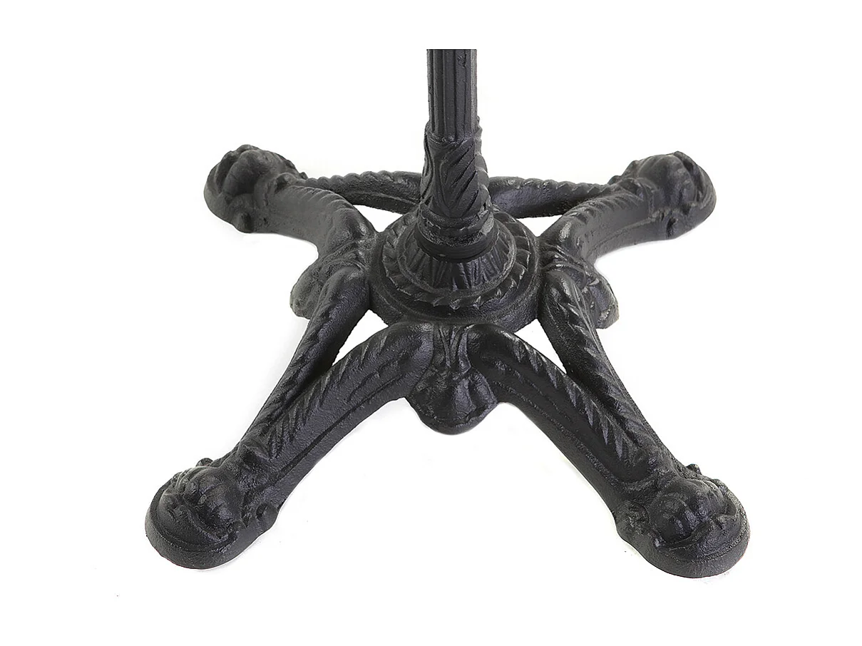 Table bistrot ronde en pierre minérale et métal noir L60 cm CONTY