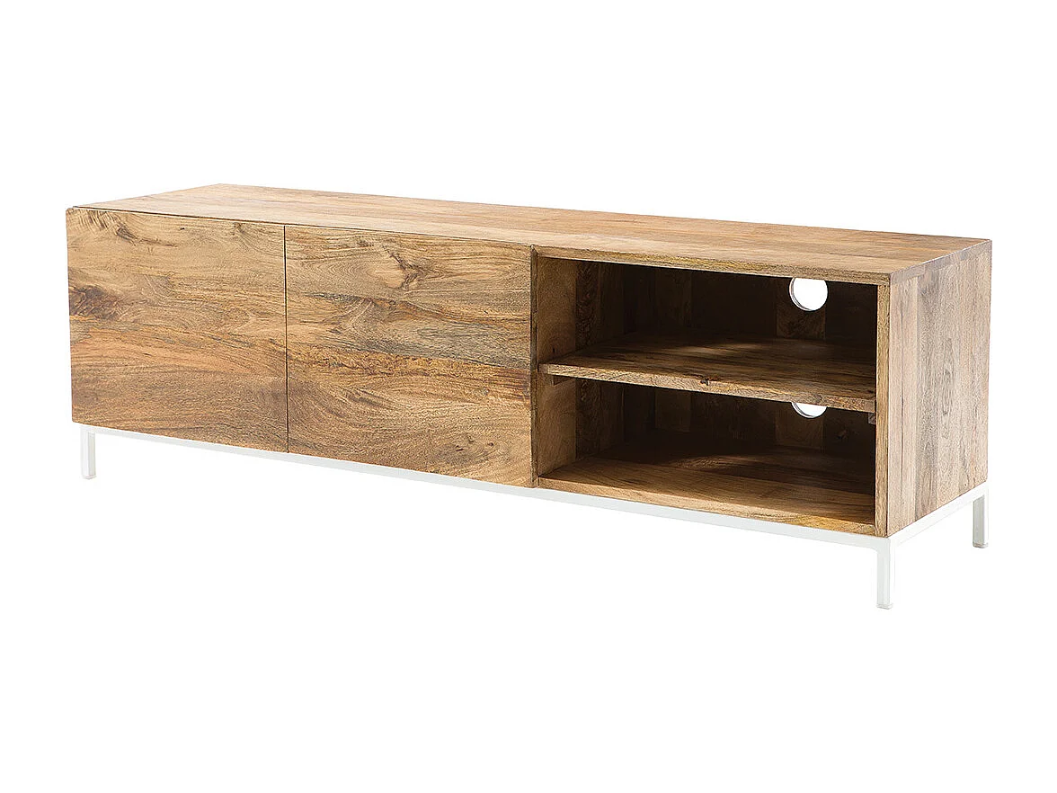 Mueble TV mago y metal blanco 145cm BOHO