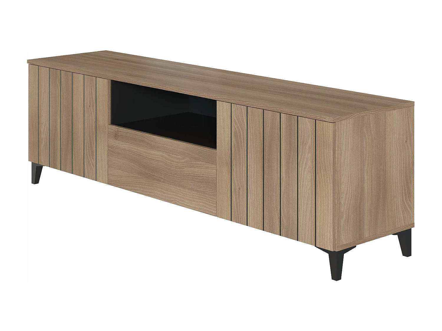 Meuble TV SEA 2 portes 1 tiroir 55x180x44 cm chêne TALESA