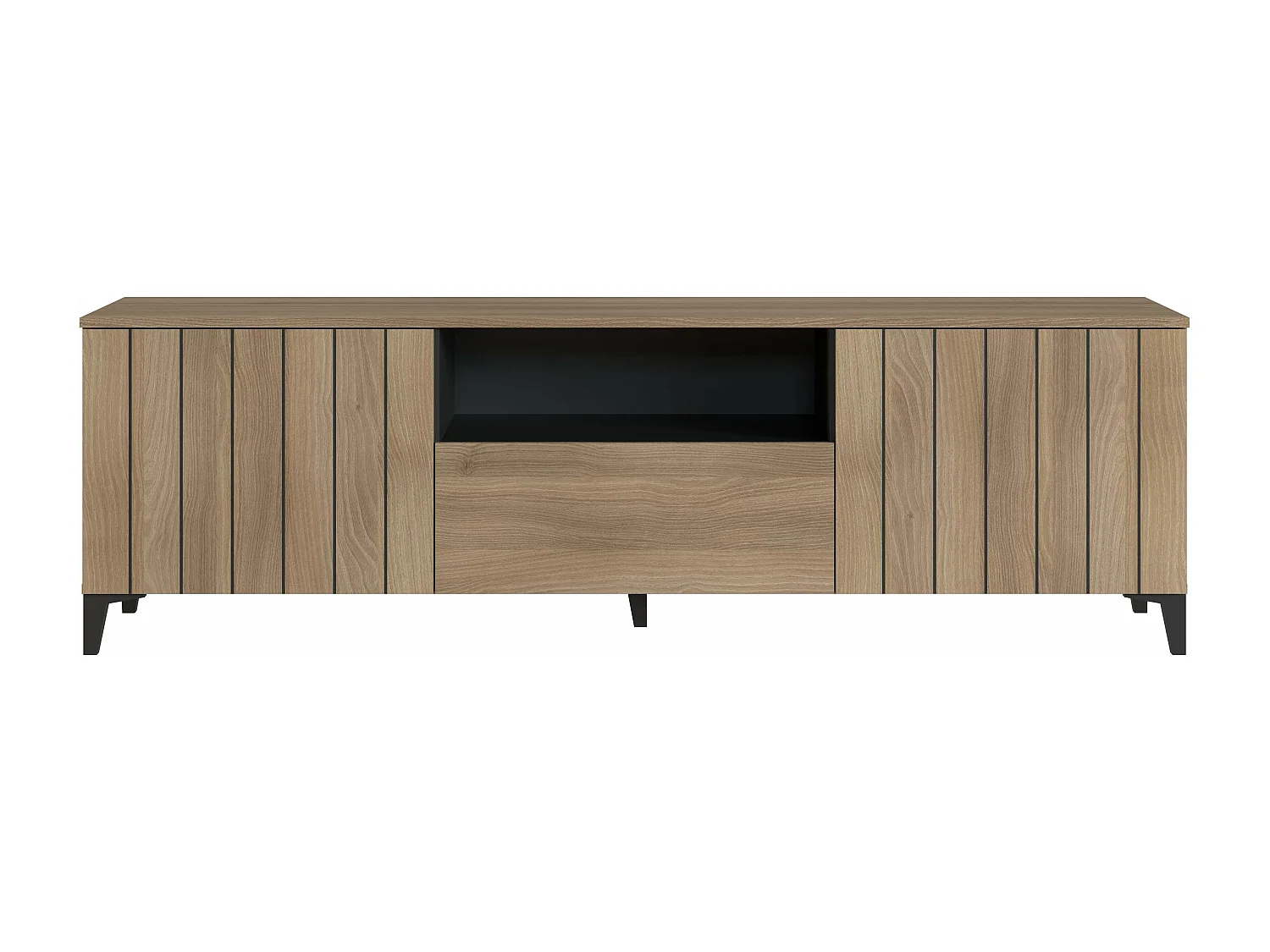 Meuble TV SEA 2 portes 1 tiroir 55x180x44 cm chêne TALESA