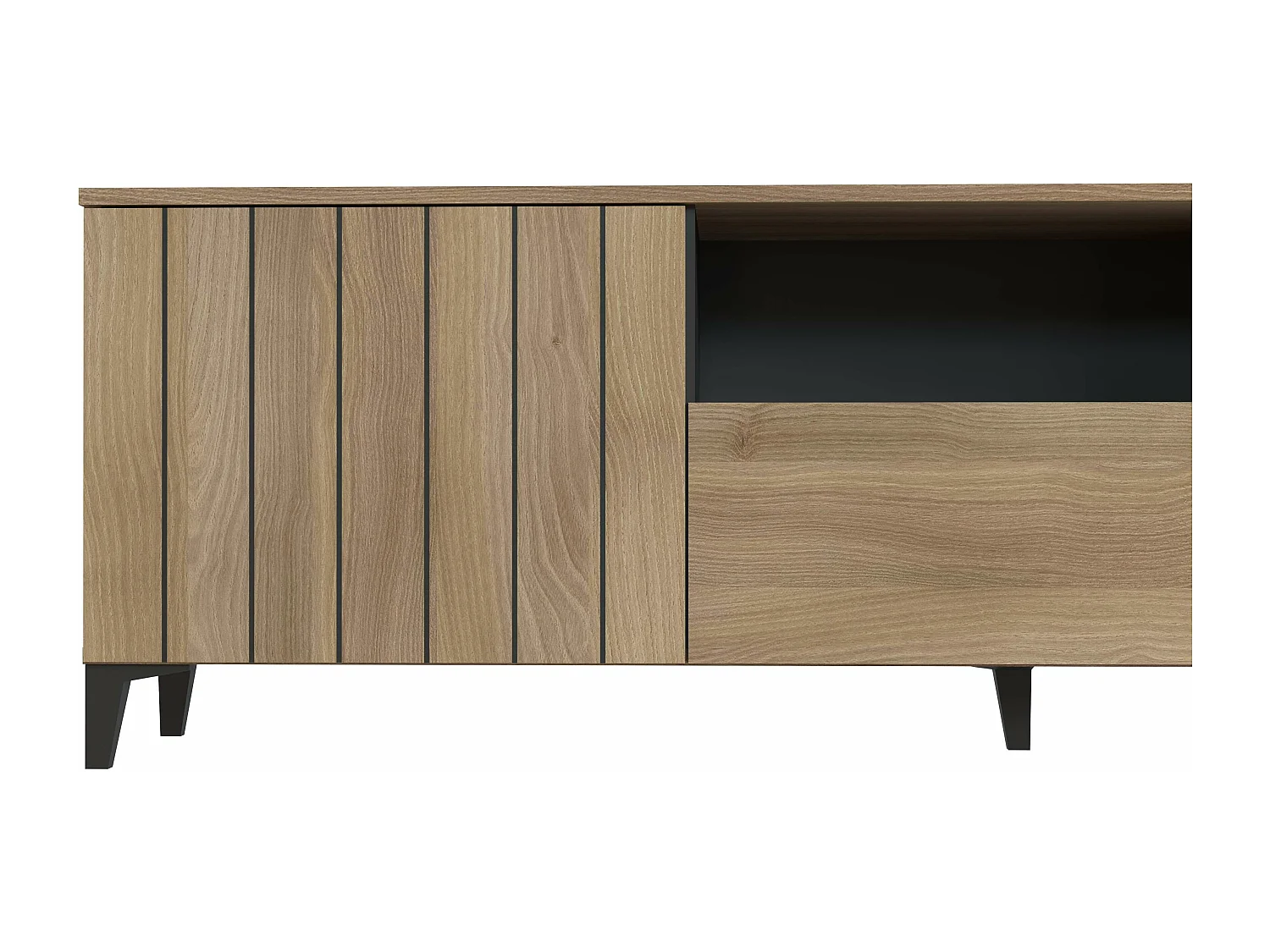 Meuble TV SEA 2 portes 1 tiroir 55x180x44 cm chêne TALESA