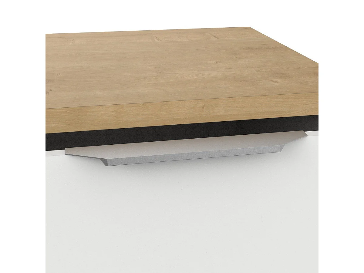 Aparador ACCESS - 3 puertas + 2 cajones - Roble Hamilton y Blanco - 121,5 x 39,6 x 85,6 cm