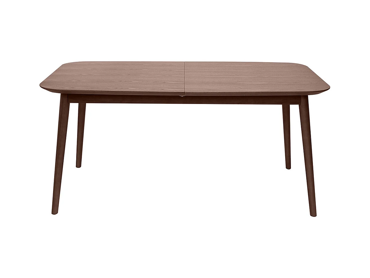 Table extensible rallonges intégrées rectangulaire en bois foncé noyer L160-210 cm ANK