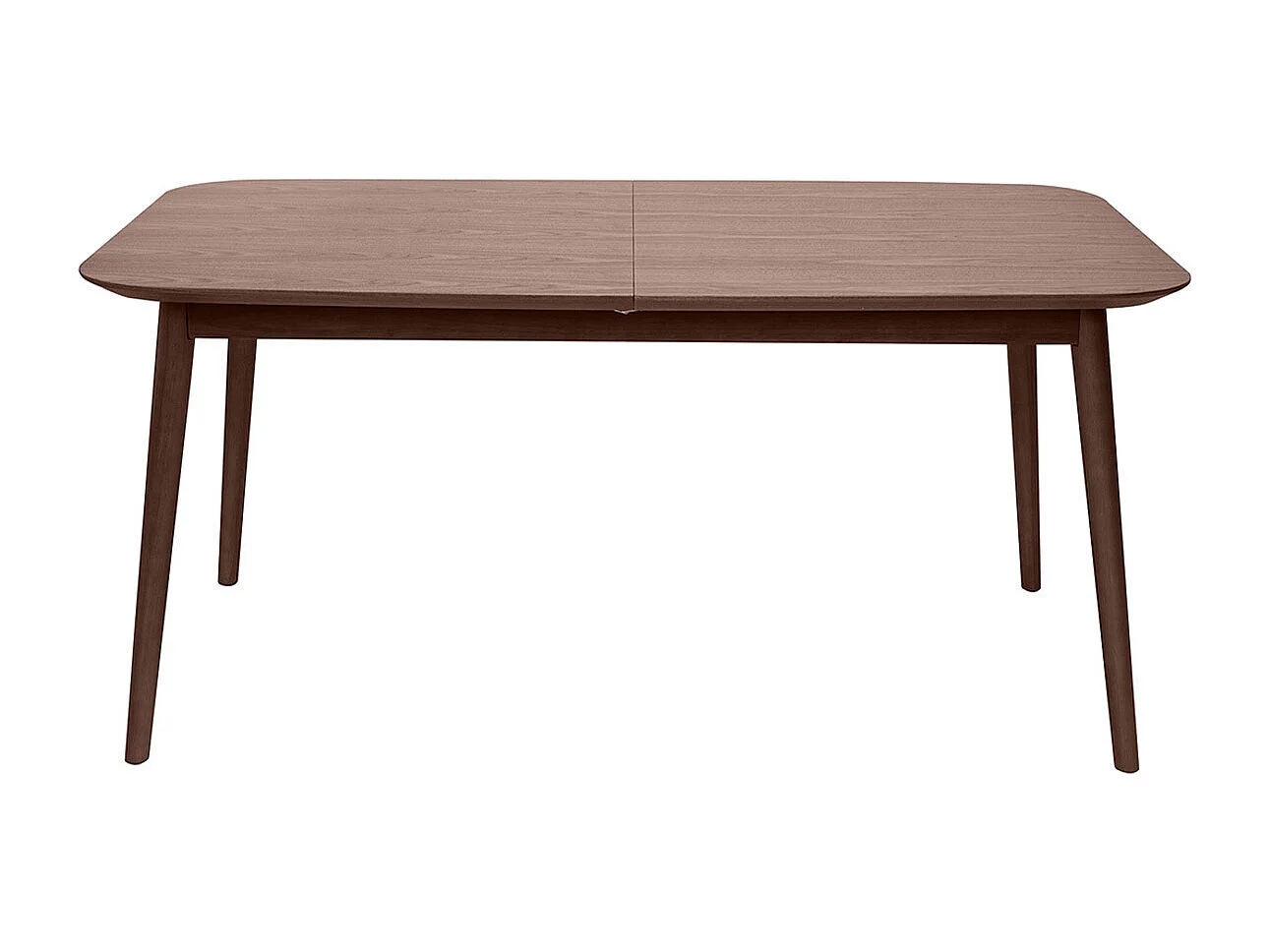 Tavolo allungabile allunghe integrate rettangolare in legno scuro noce L160-210 cm ANK