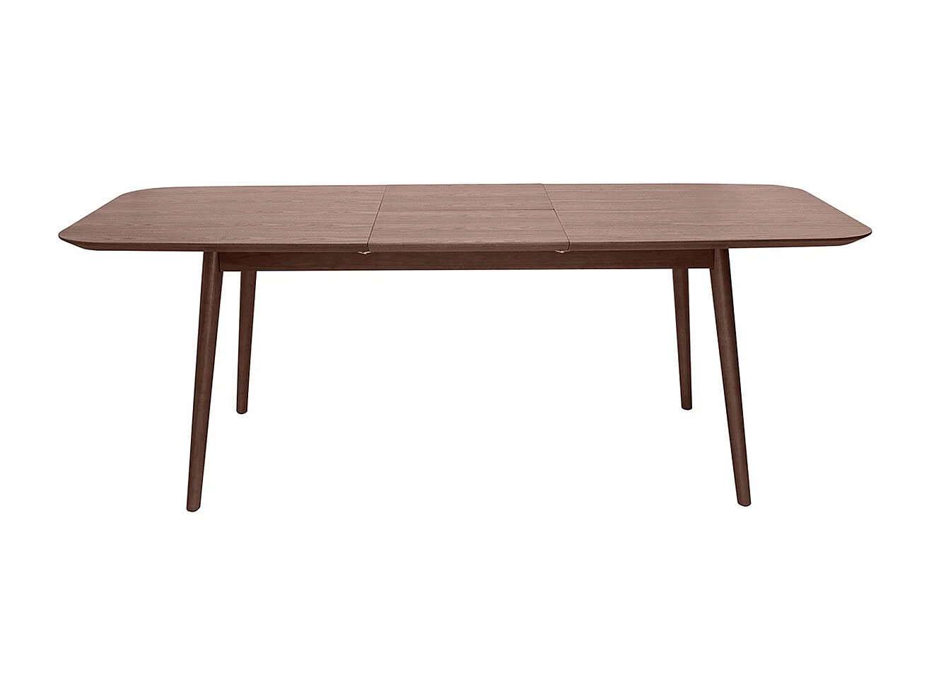 Tavolo allungabile allunghe integrate rettangolare in legno scuro noce L160-210 cm ANK