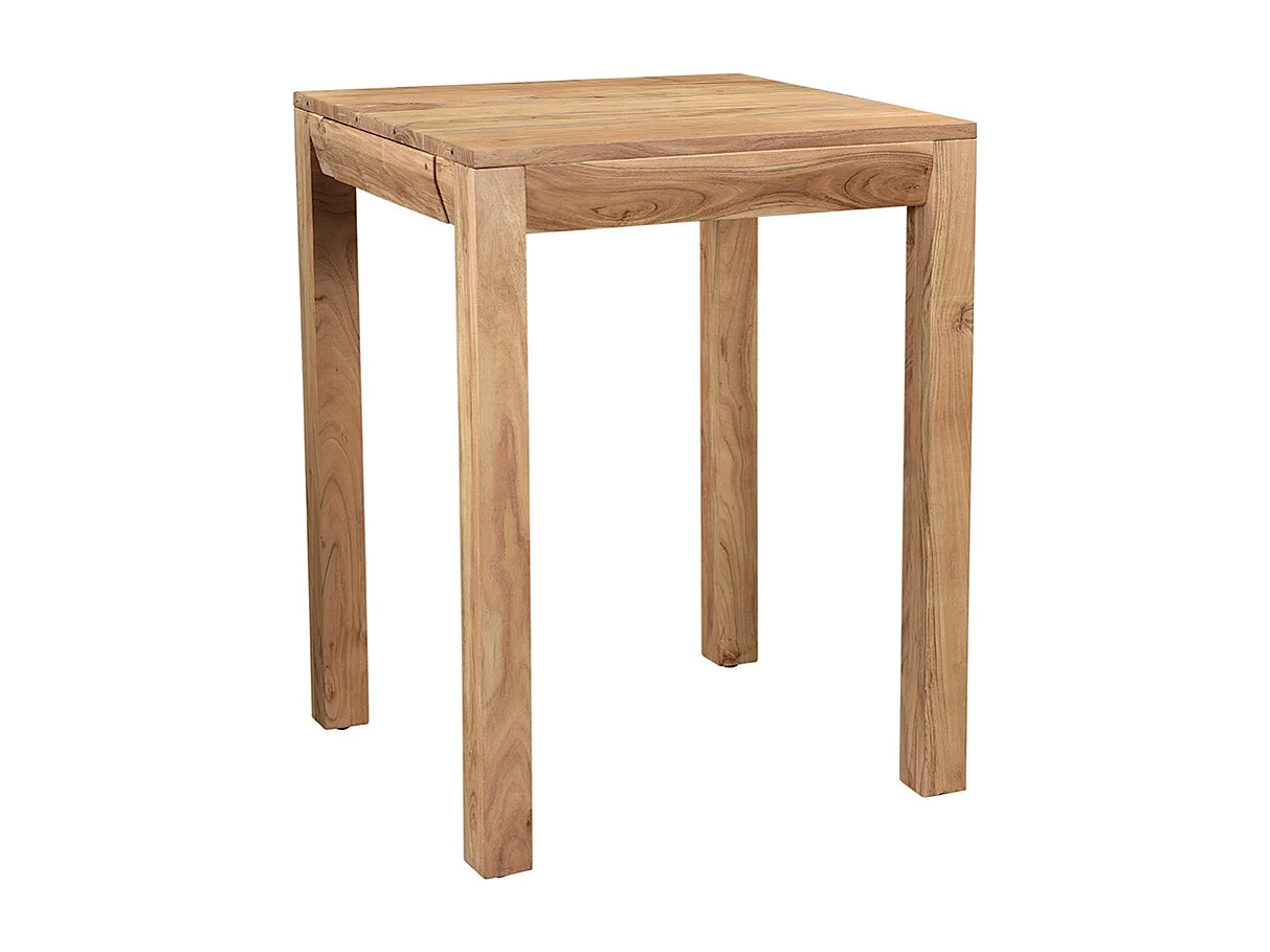 Table de bar haute extensible carrée en bois massif L80-135 cm BALTO