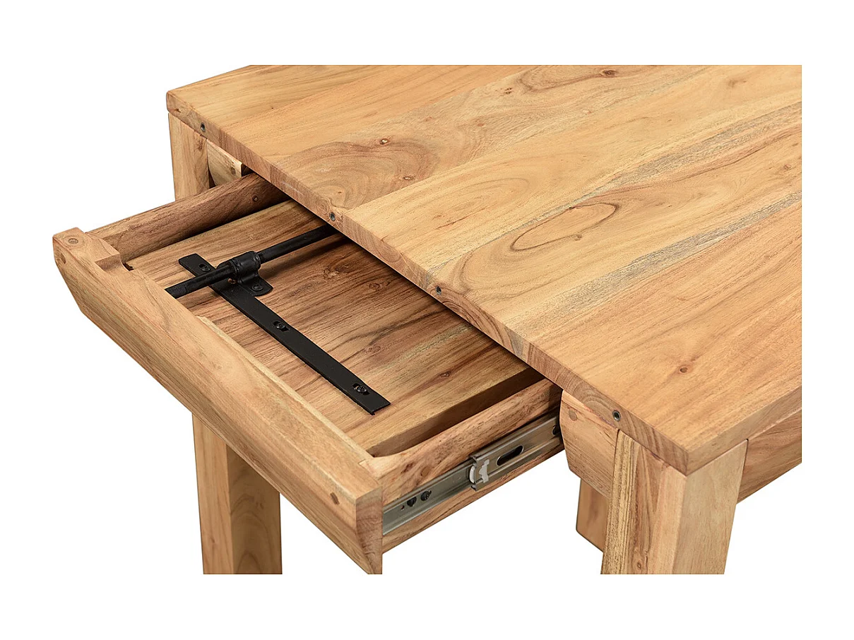 Table de bar haute extensible carrée en bois massif L80-135 cm BALTO