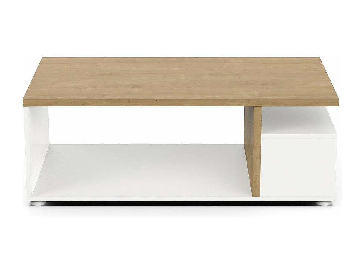 Mesa de centro - aglomerado - branco e carvalho - CASES