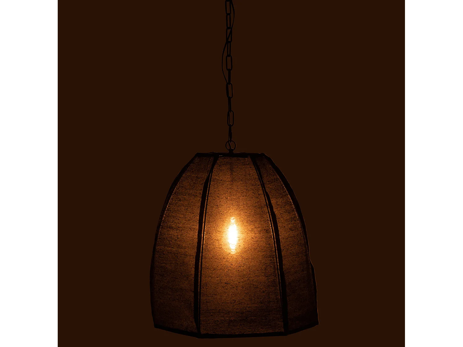 Lampe Suspension en Lin "Poire" 161cm Noir