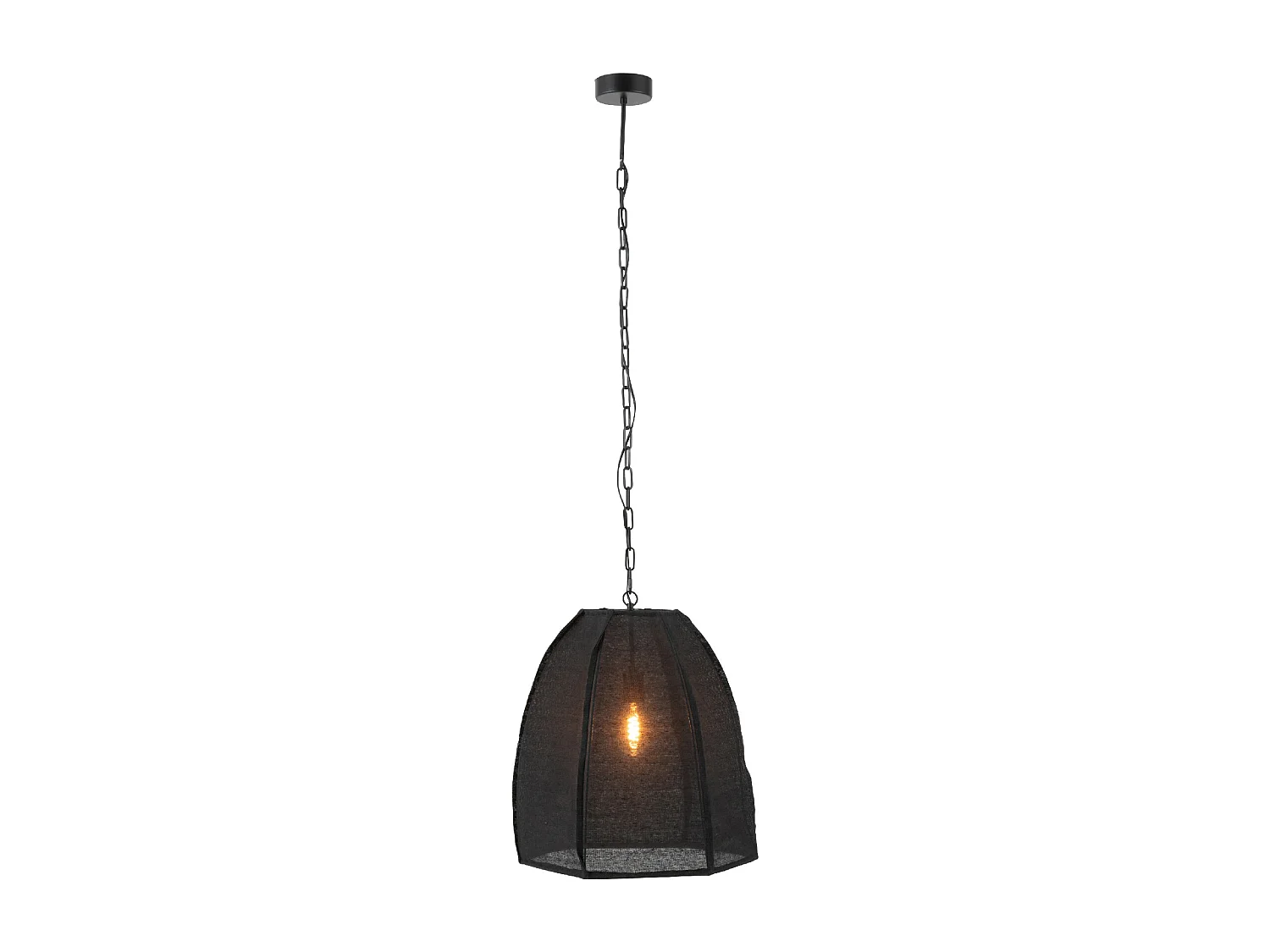 Lampe Suspension en Lin "Poire" 161cm Noir
