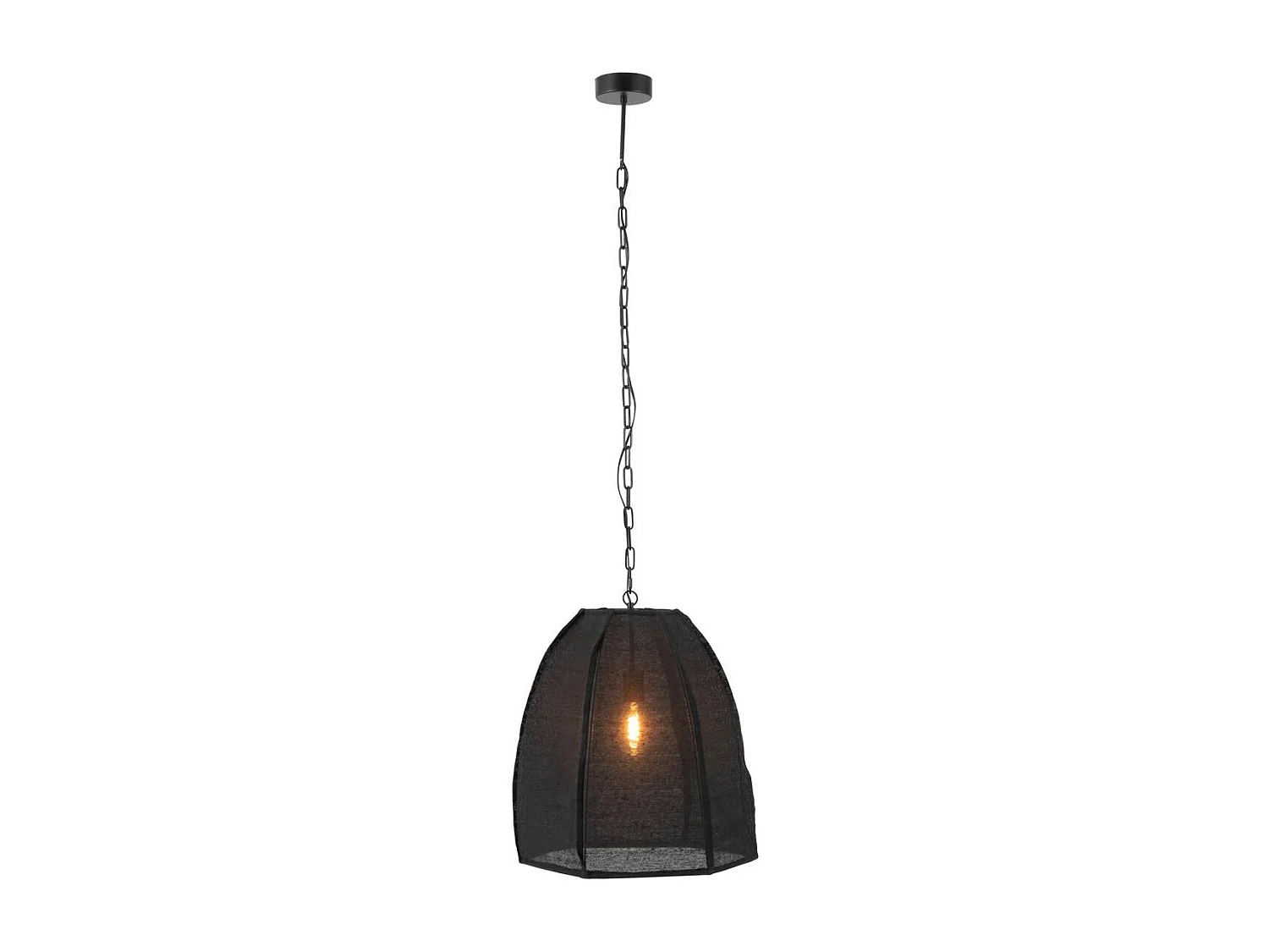 Lampe Suspension en Lin "Poire" 161cm Noir