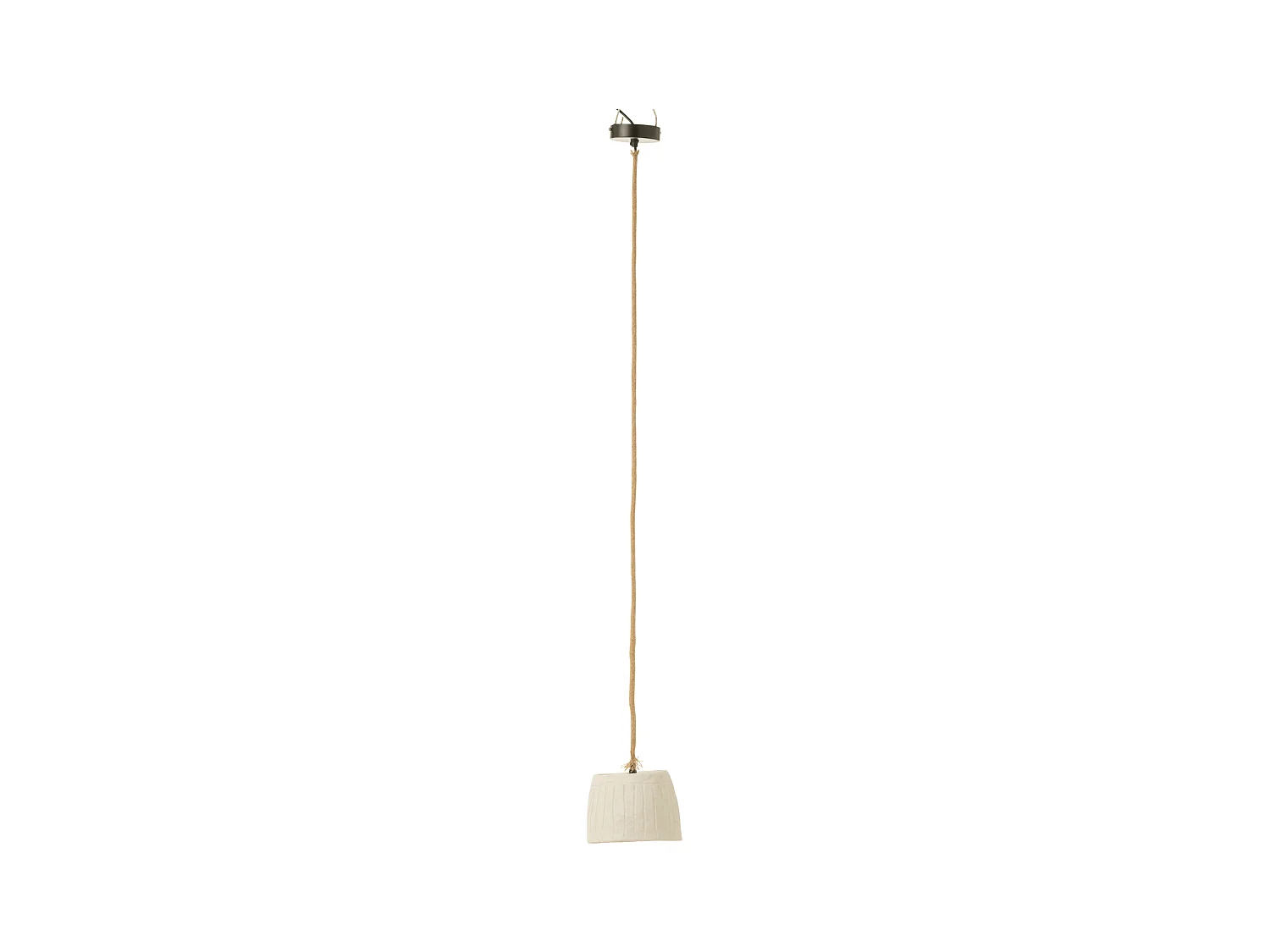 Lampe Suspension Papier Mâché "Bali" 20cm Blanc