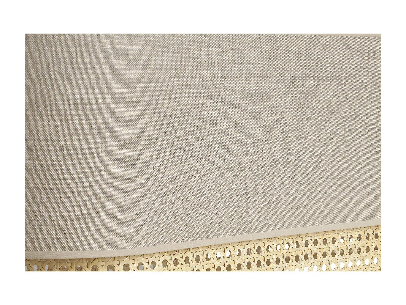 Lampenschirm für Doppelpendel aus beigem Leinen und naturfarbenem Rattangeflecht L62 cm TIWY