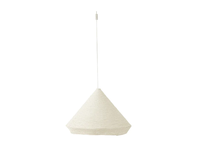Lampe Suspension en Raphia "Cône" 65cm Blanc
