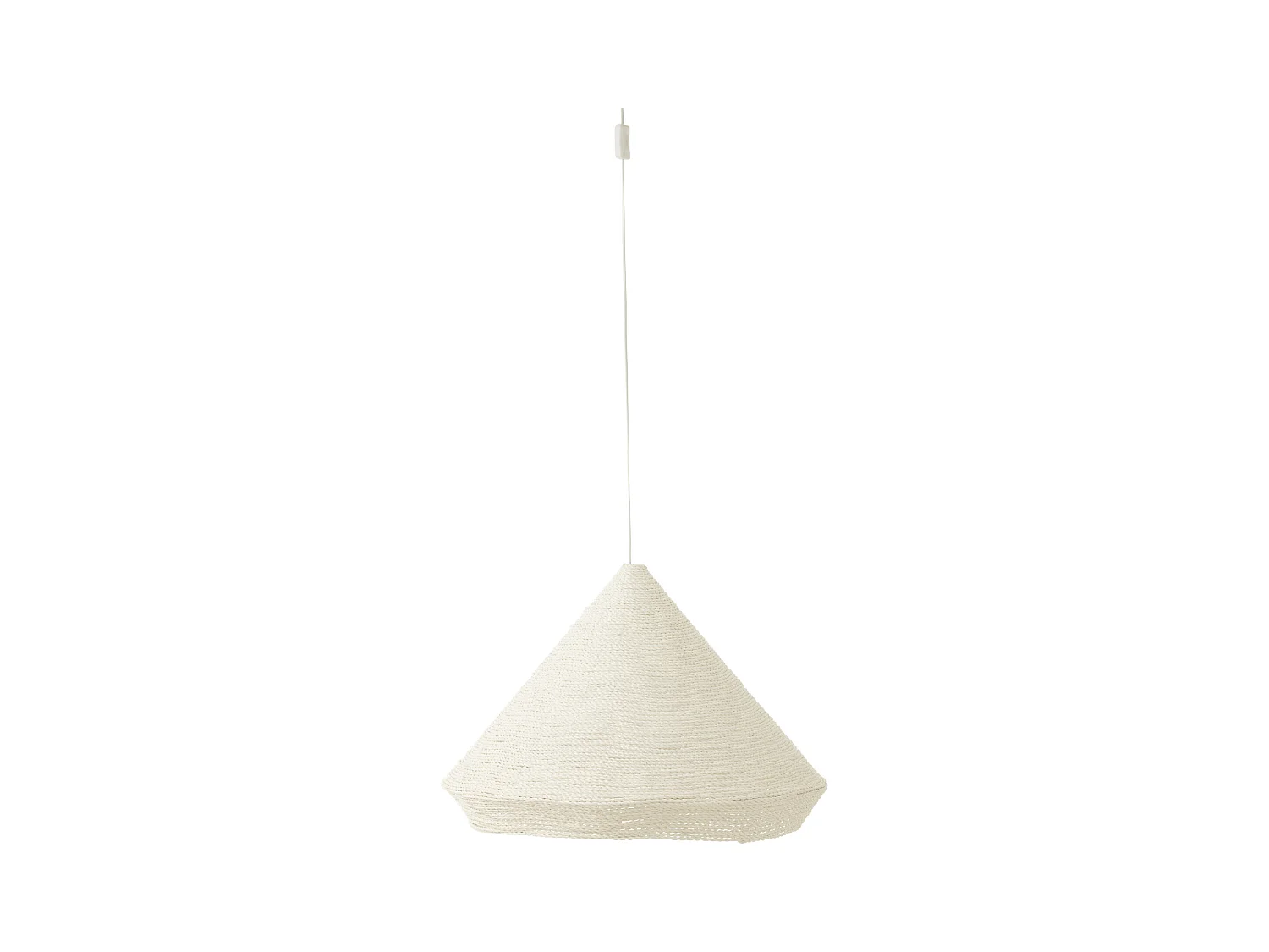 Lampe Suspension en Raphia "Cône" 65cm Blanc