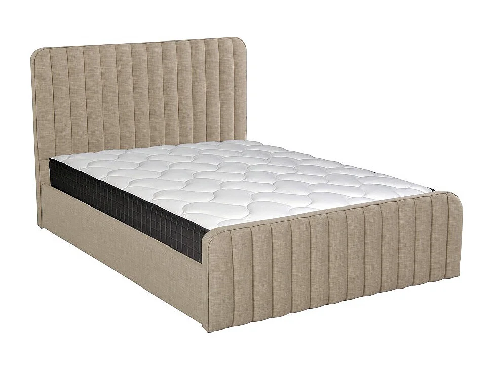 Lit coffre 160x200 cm NEVA + 1 sommier / Beige