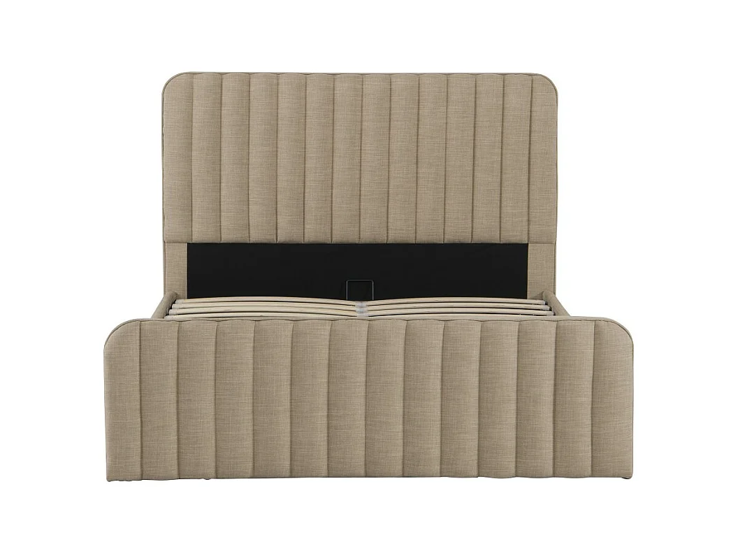 Lit coffre 160x200 cm NEVA + 1 sommier / Beige