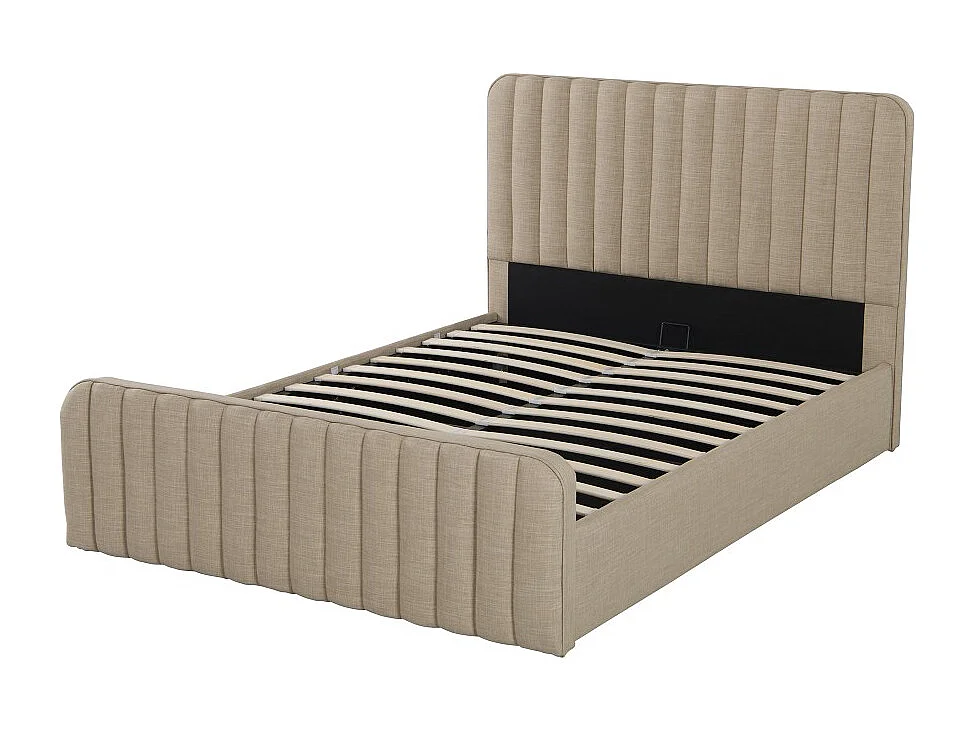 Lit coffre 160x200 cm NEVA + 1 sommier / Beige