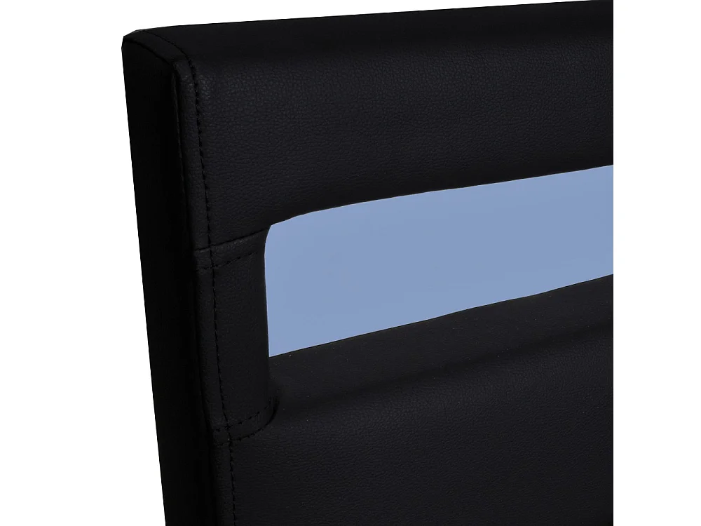 Lit CARDIFF 160x200, éclairage LED + 1 sommier / Noir