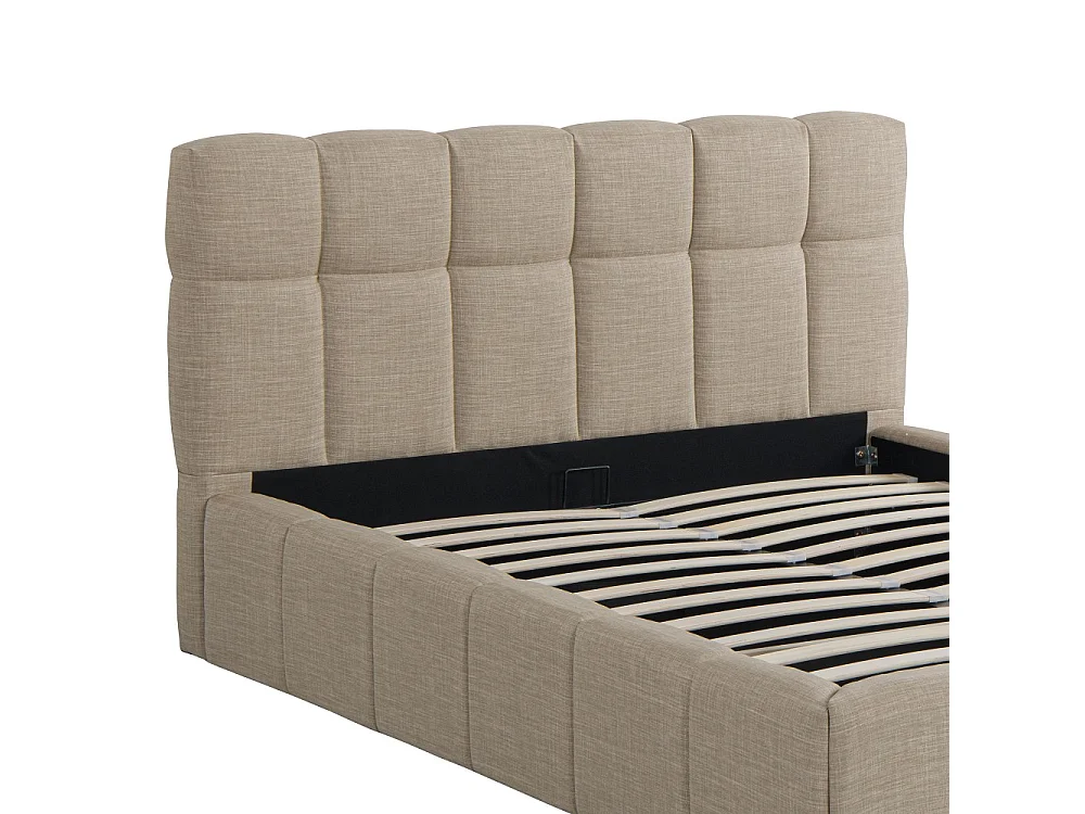 Lit coffre 140x190 cm ELIAS + sommier / Beige