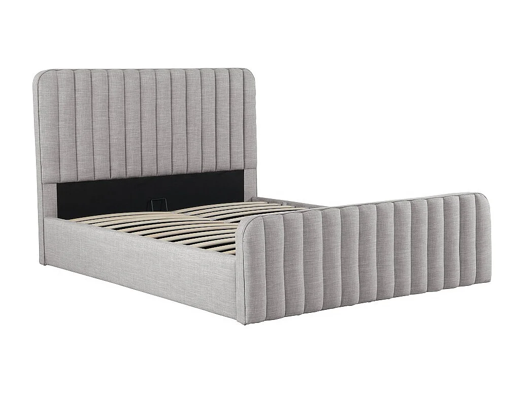 Lit coffre 160x200 cm NEVA + 1 sommier / Gris clair