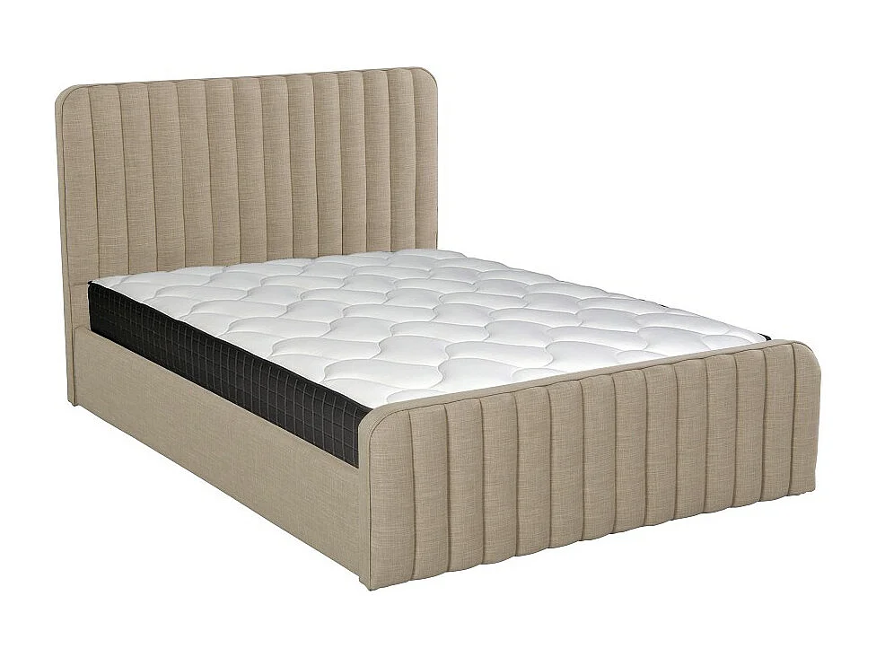 Lit coffre 140x190 cm NEVA + 1 sommier / Beige