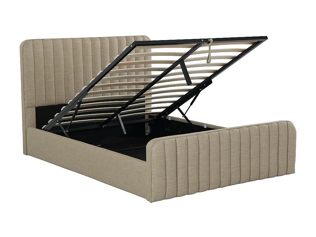 Lit coffre 140x190 cm NEVA + 1 sommier / Beige