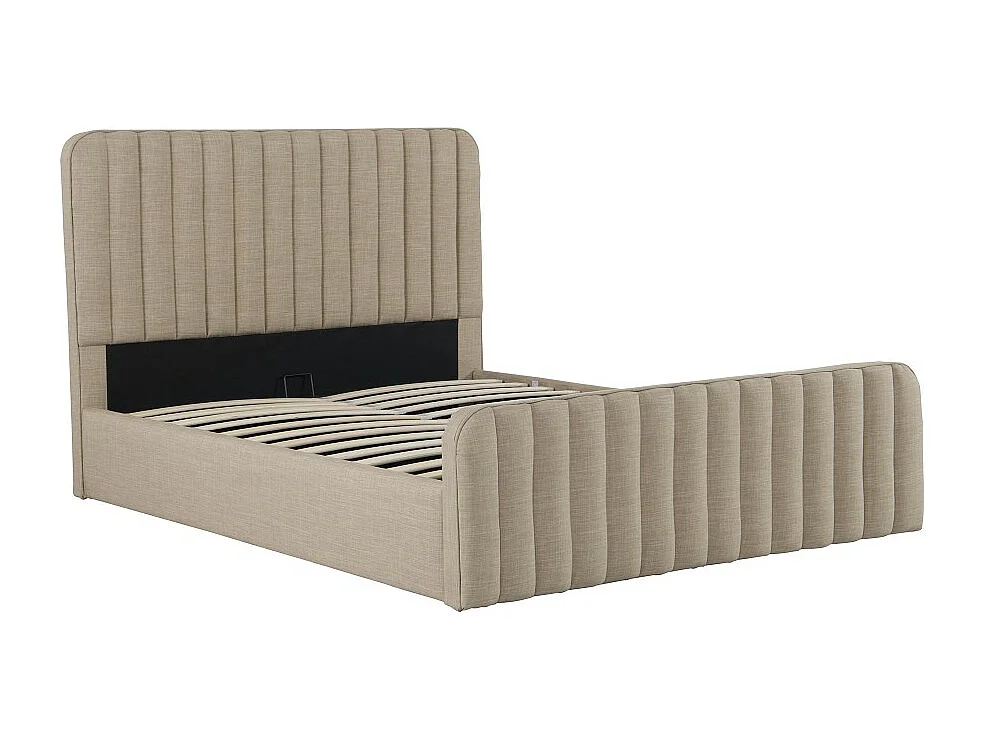 Lit coffre 140x190 cm NEVA + 1 sommier / Beige
