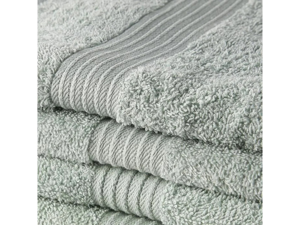 10 serviettes de toilette 50 x 90 cm 100% Coton coloris céladon