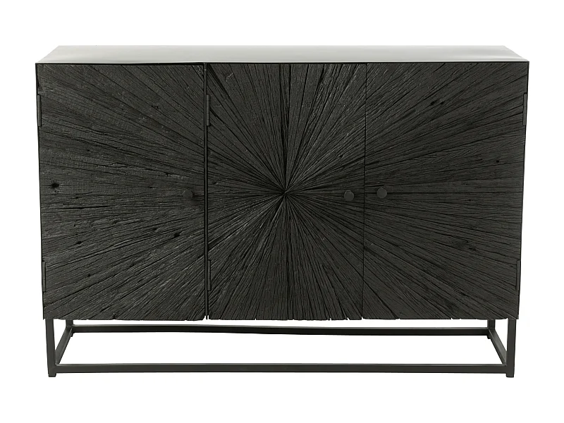 Buffet 3 Portes en Bois "Shanil" 120cm Noir