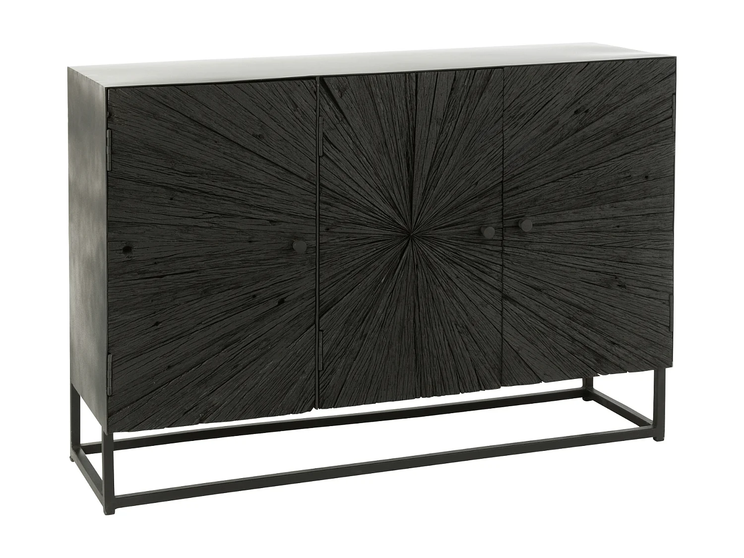 Buffet 3 Portes en Bois "Shanil" 120cm Noir