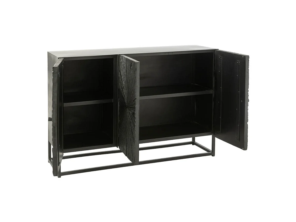 Buffet 3 Portes en Bois "Shanil" 120cm Noir