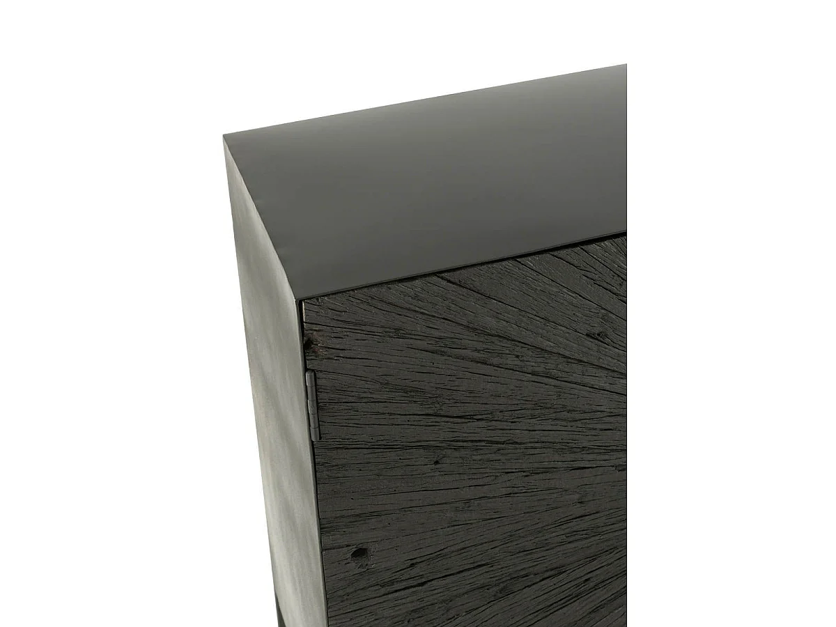 Buffet 3 Portes en Bois "Shanil" 120cm Noir