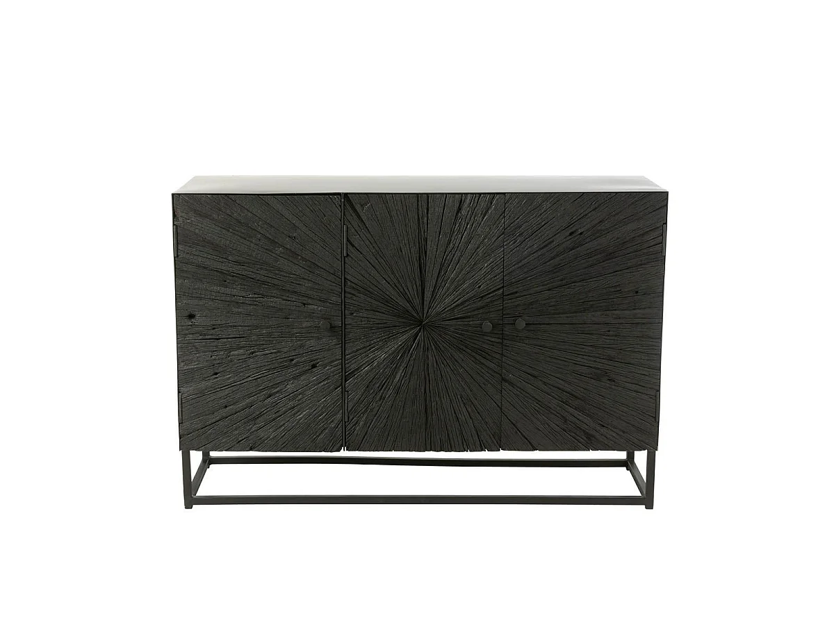 Buffet 3 Portes en Bois "Shanil" 120cm Noir
