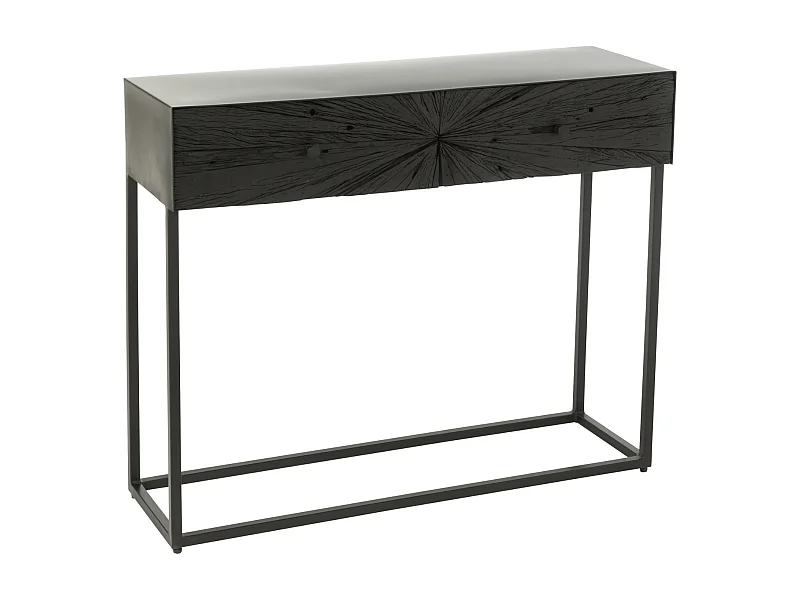 Console 2 Tiroirs en Bois "Shanil" 100cm Noir