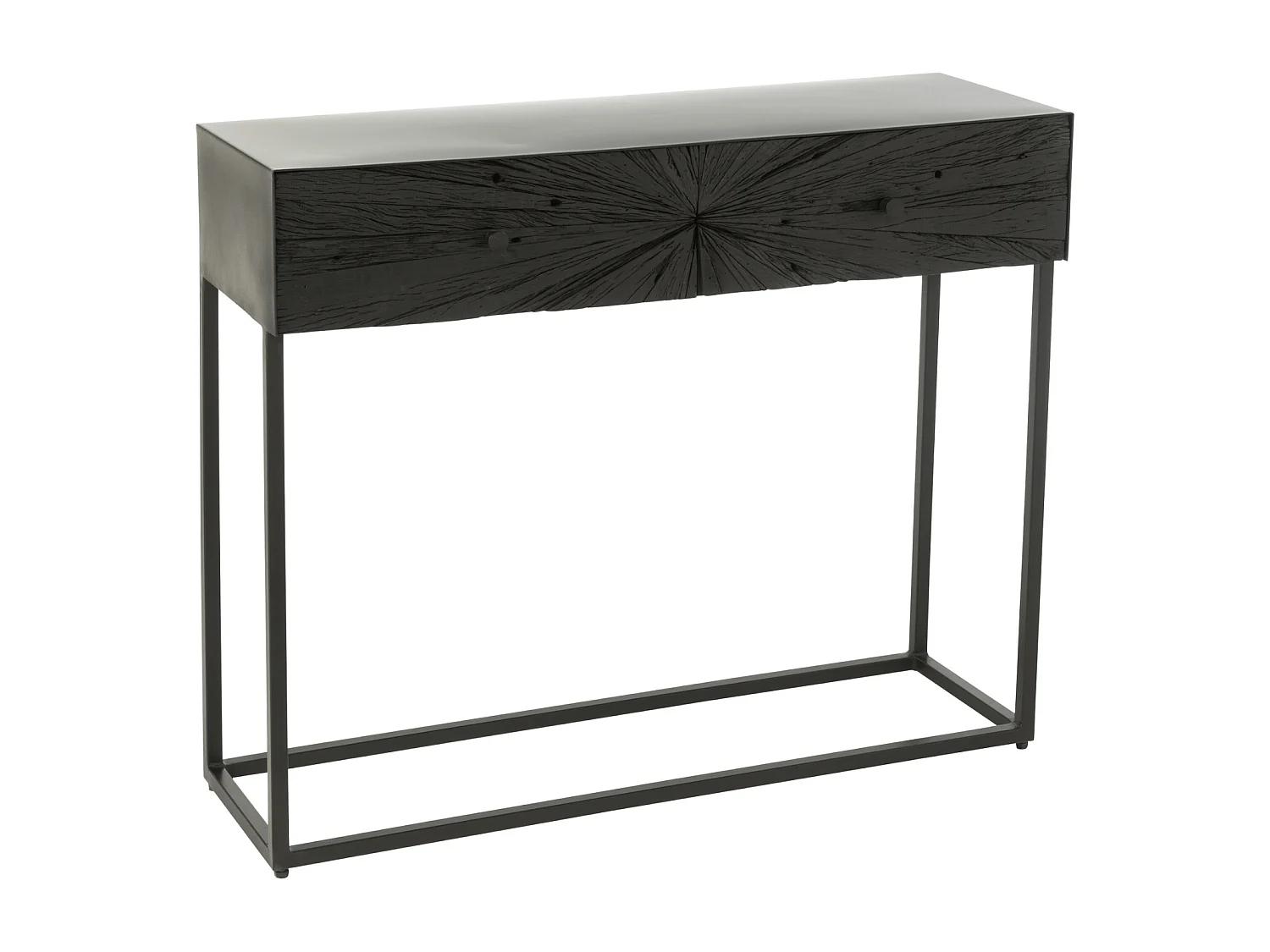 Console 2 Tiroirs en Bois "Shanil" 100cm Noir