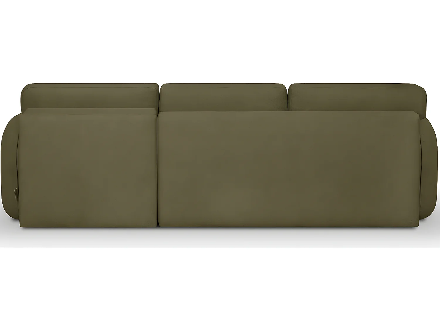 Canapé d'angle réversible convertible 5 places avec coffre de rangement en tissu vert olive - Cozy