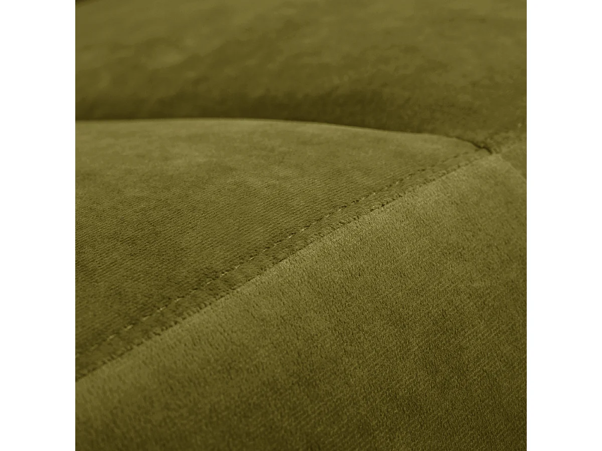 Canapé convertible 3 places avec coffre de rangement en velours vert olive - Laria