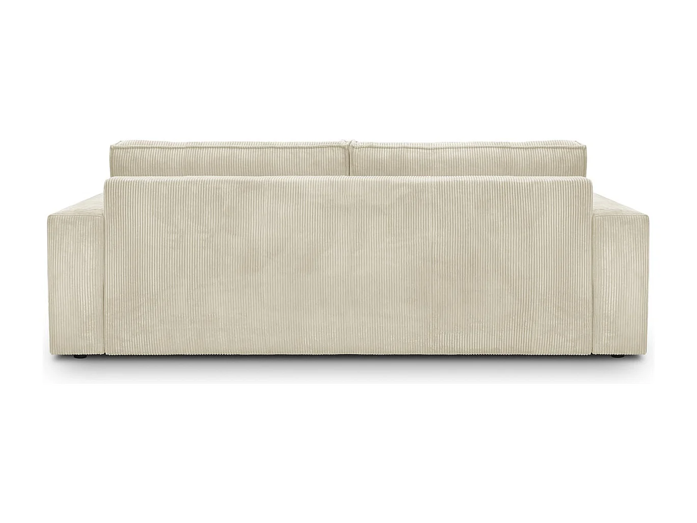 Canapé convertible 3 Places avec coffre de rangement en velours côtelé beige - Harper