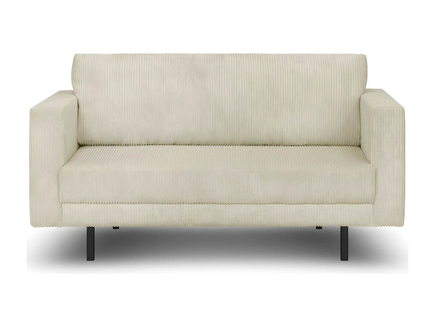 Canapé 2 places vintage en velours côtelé Beige - Pia